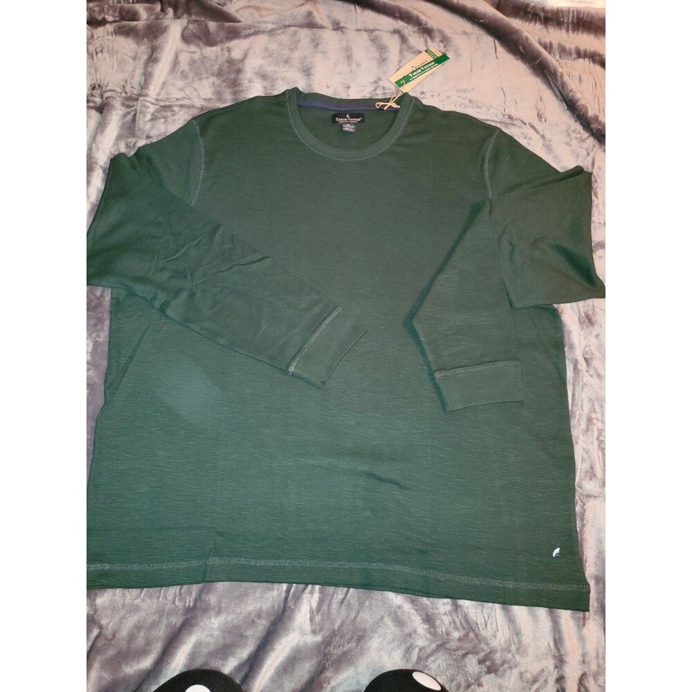 Men's Taylor Vintage Long Sleeve Shirt Crew Neck Green Scarab XXL NWT